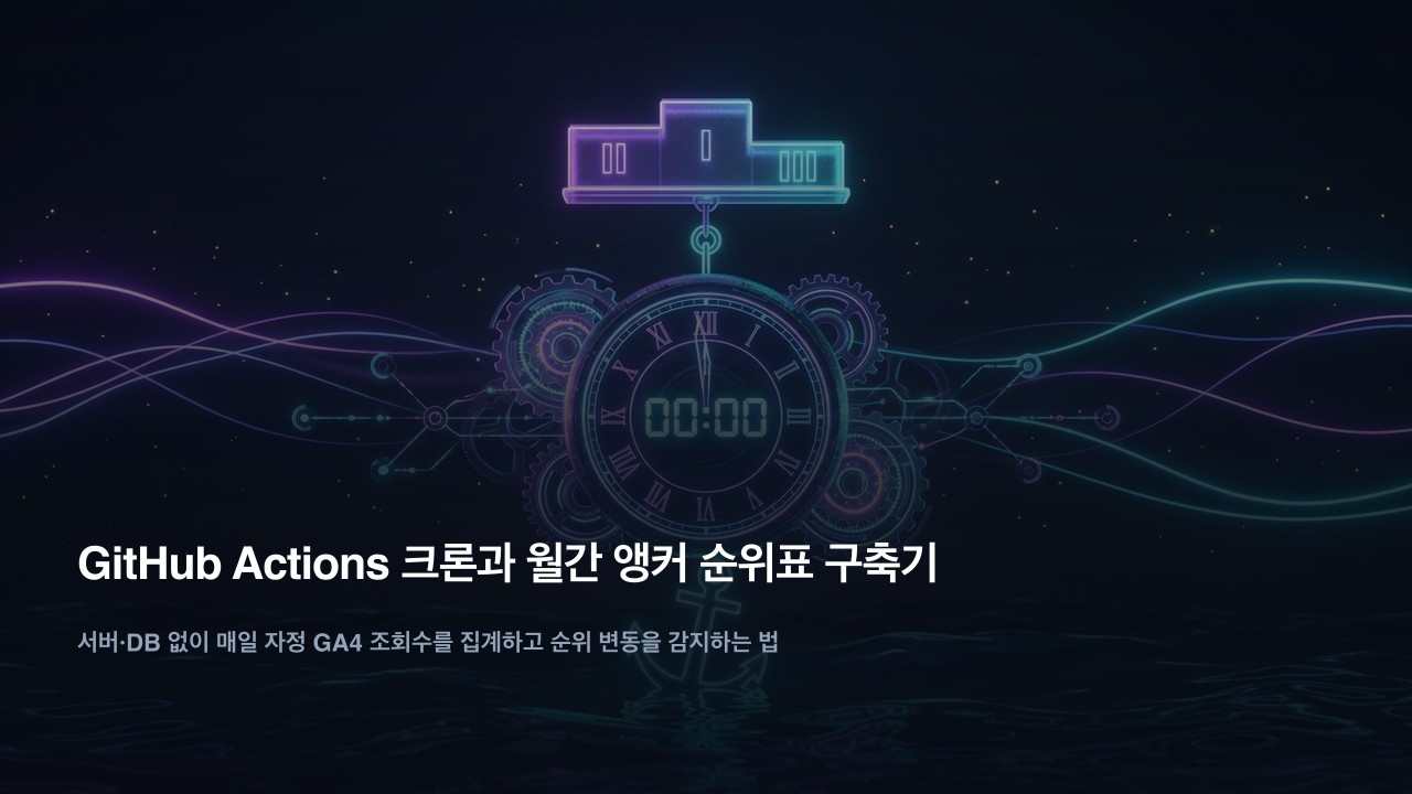 서버·DB 없이 매일 자정 순위가 갱신되는 비결: GitHub Actions 크론과 월간 앵커 순위표 구축기