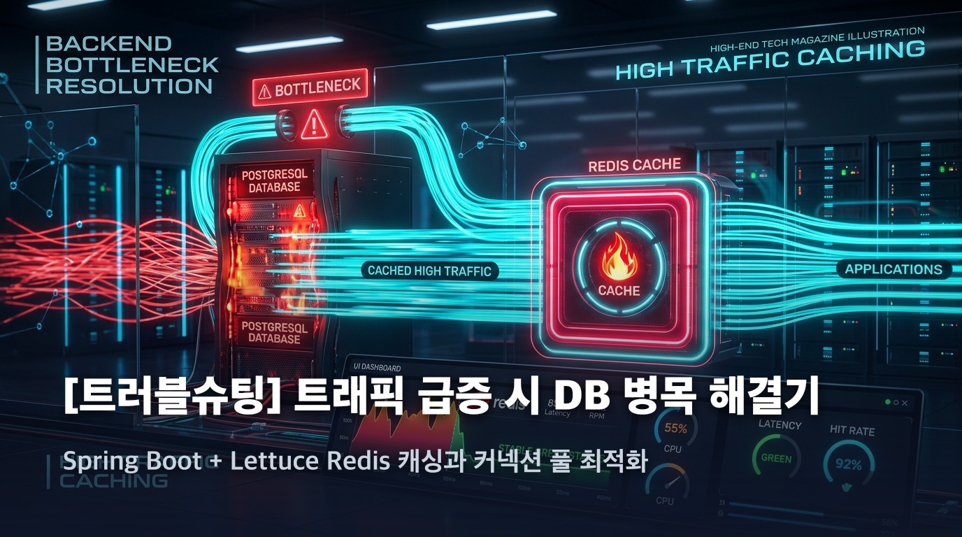 [트러블슈팅] 트래픽 급증 시 DB 병목 해결기: Spring Boot + Lettuce Redis 캐싱