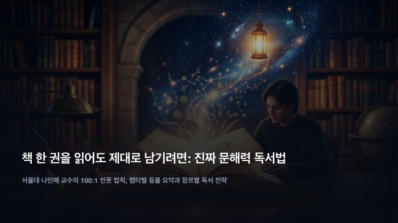 책 한 권을 읽어도 제대로 남기려면: 서울대 나민애 교수가 밝히는 진짜 문해력 독서법